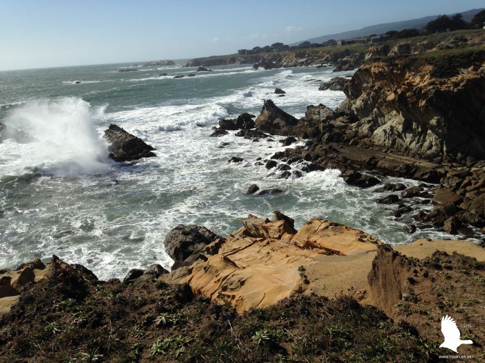 Wave Crashing into rocky inlet - 3