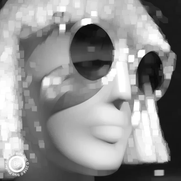 store mannequin with wig and sunglasses - maximum filter 10