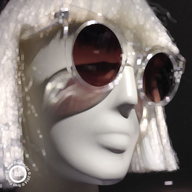 store mannequin with wig and sunglasses - maximum filter 5
