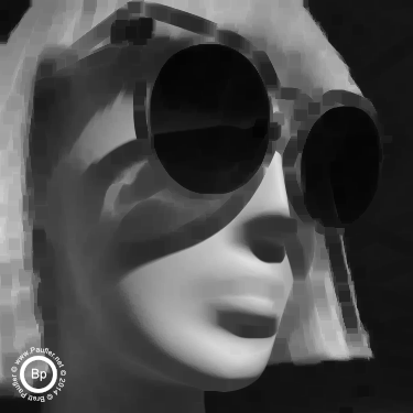 store mannequin with wig and sunglasses - minimum filter 10