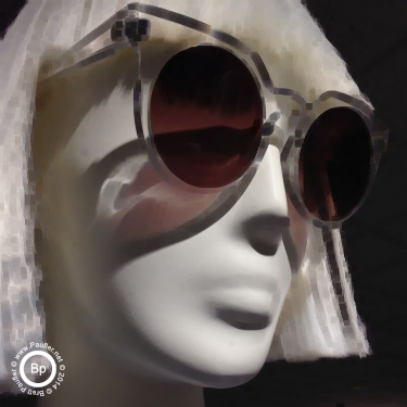 store mannequin with wig and sunglasses - minimum filter 5
