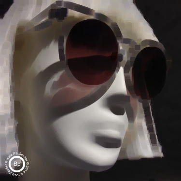 store mannequin with wig and sunglasses - minimum filter 10