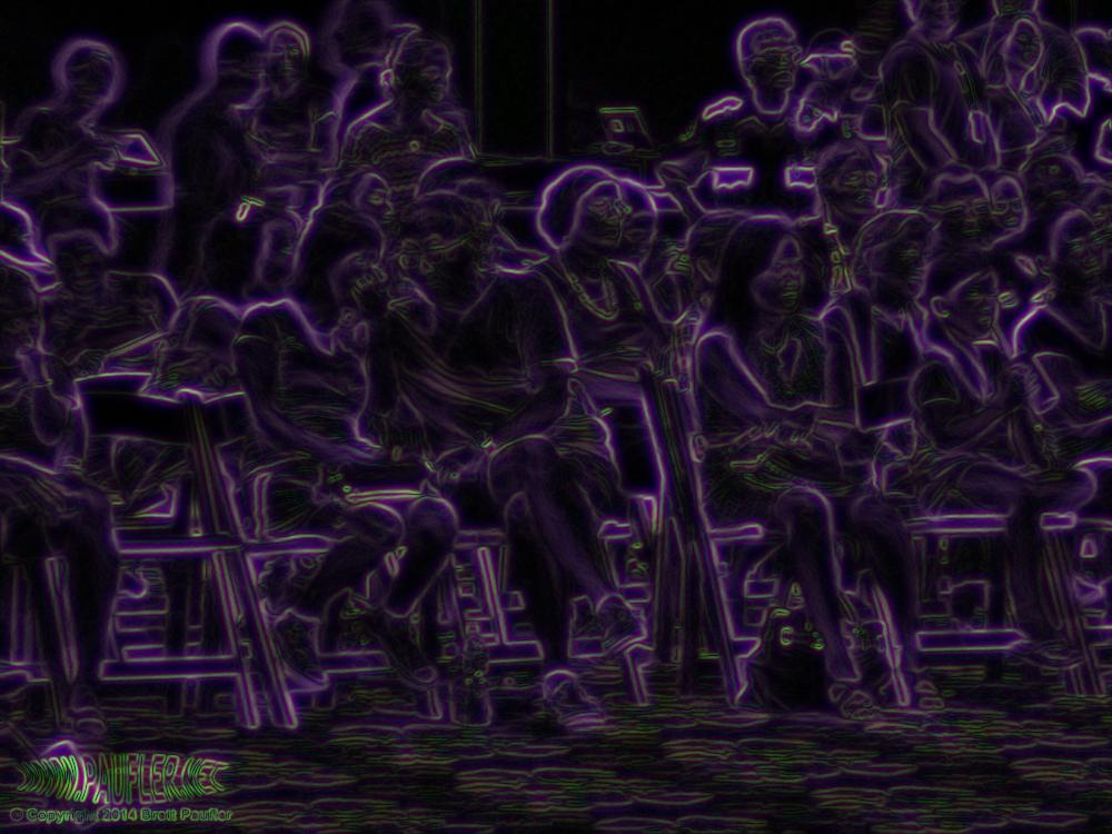 Audience, two whisper to each other  -- Ghostly Aura Image Effect