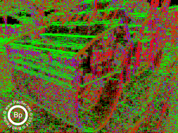 A People Mover (or at least, that's what they're called in these better Science Fiction Epic Dramas) -- Image Modified Using a Colourized Histogram of Gradients (HoG) Photo Effect -- Static Image