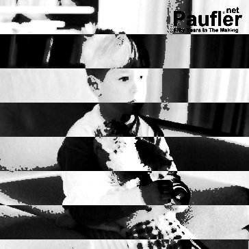 Brett Paufler with Doctor Stuffed Animal - GreyScale  Striped